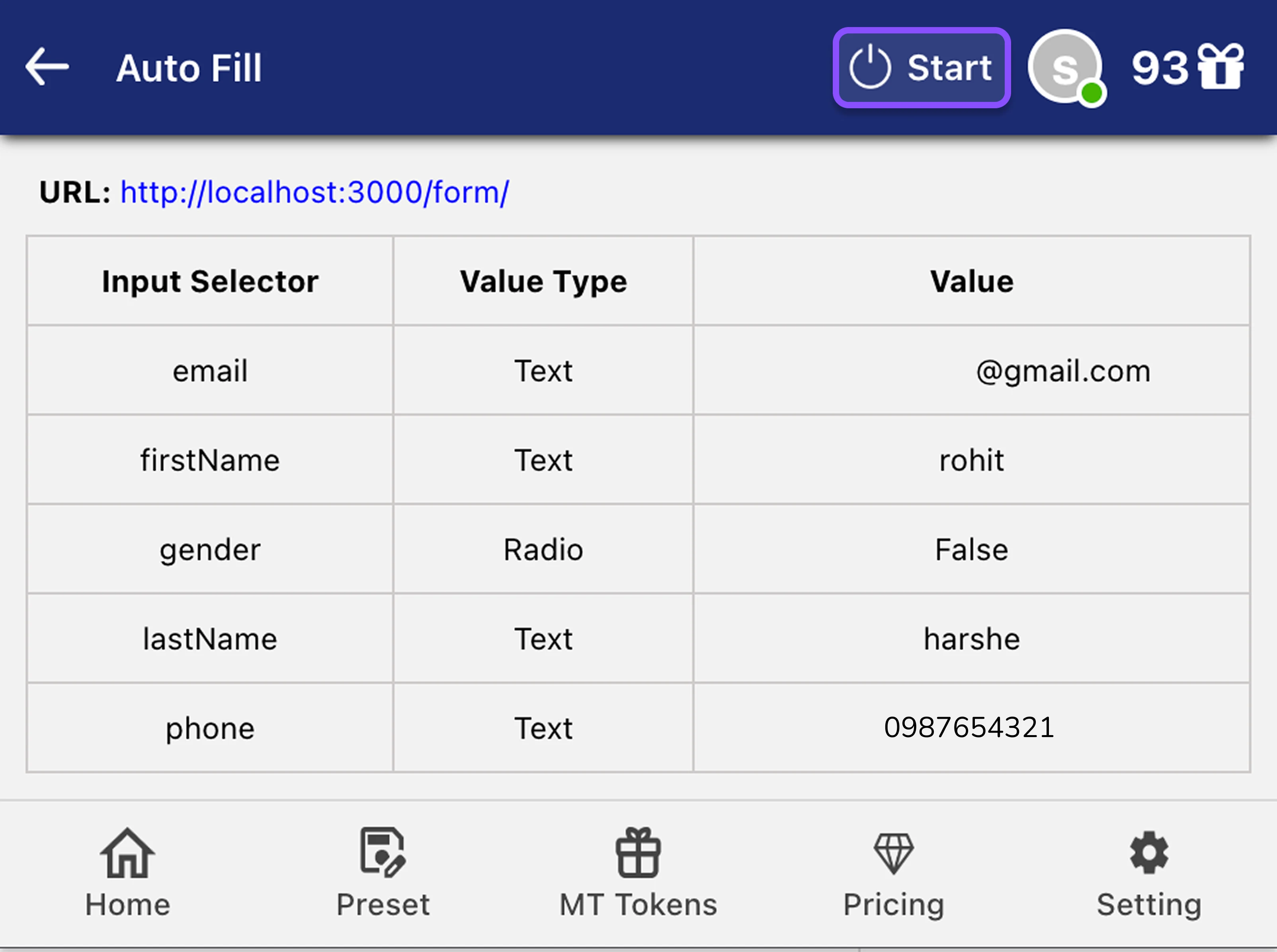 Step 3: Start Auto Filling